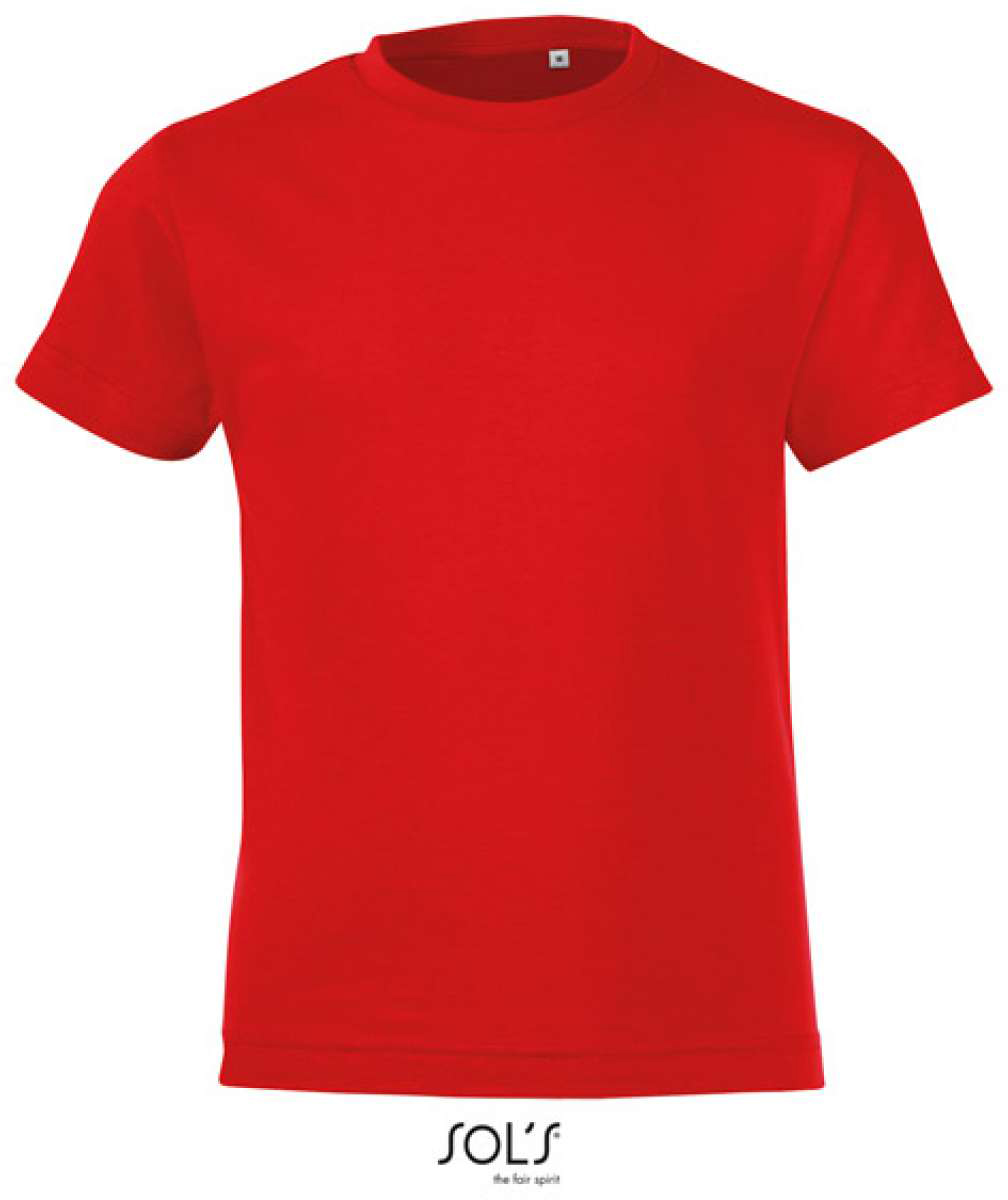 Sol's Regent Fit Kids - Round Neck T-shirt - červená