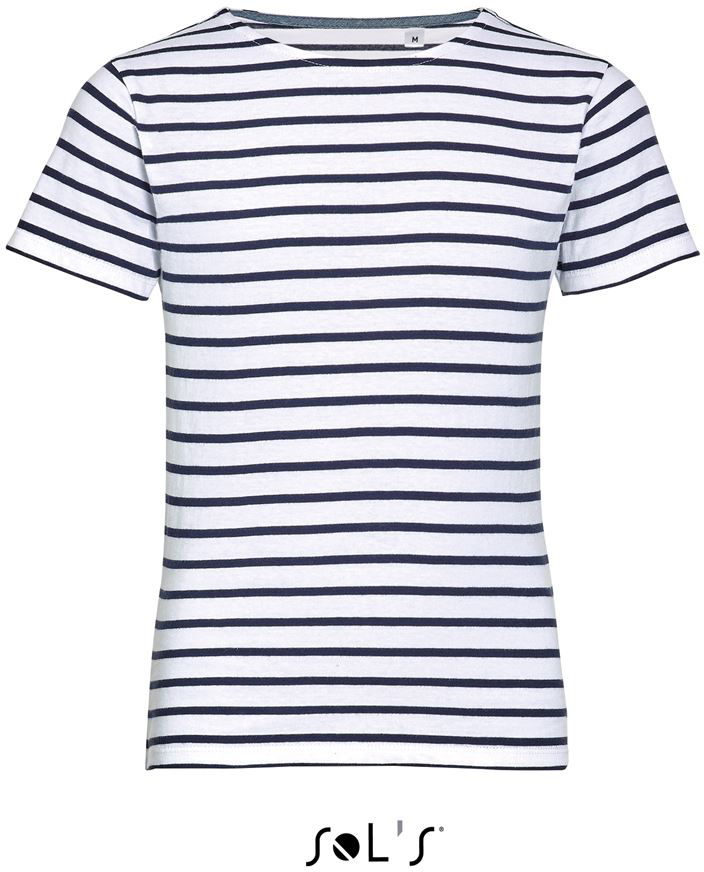 Sol's Miles Kids - Round Neck Striped T-shirt - white