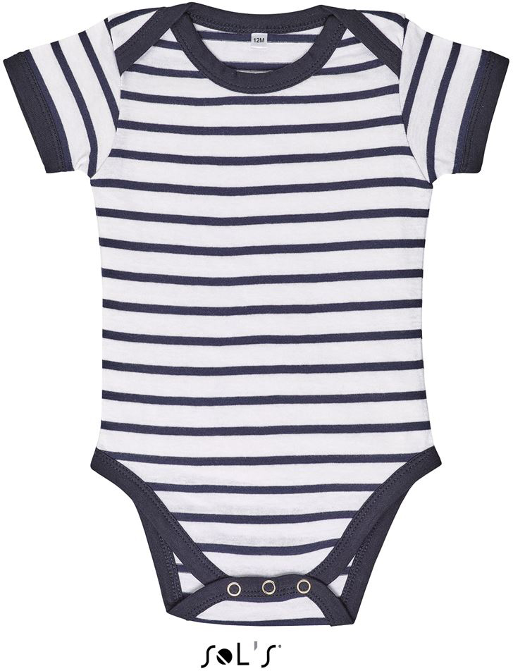 Sol's Miles Baby - Striped Bodysuit - white