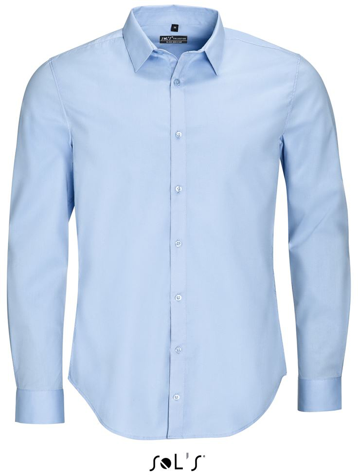 Sol's Blake Men - Long Sleeve Stretch Shirt - Sol's Blake Men - Long Sleeve Stretch Shirt - Light Blue