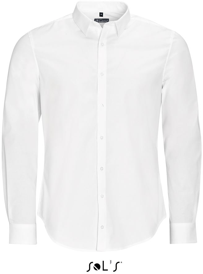 Sol's Blake Men - Long Sleeve Stretch Shirt - Weiß 