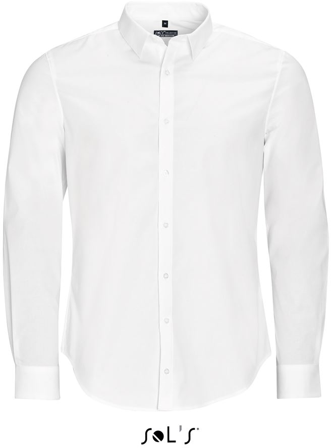 Sol's Blake Men - Long Sleeve Stretch Shirt - bílá