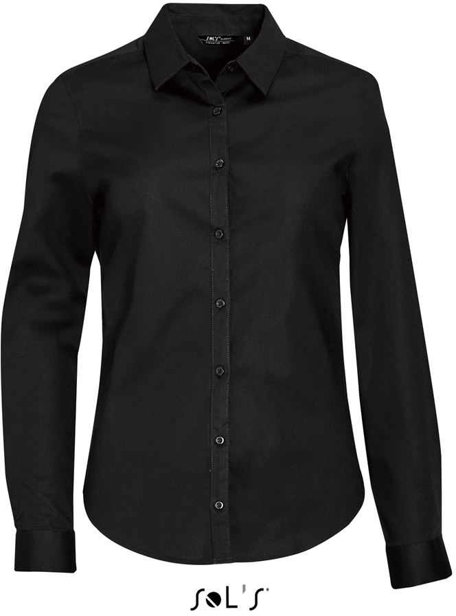 Sol's Blake Women - Long Sleeve Stretch Shirt - schwarz