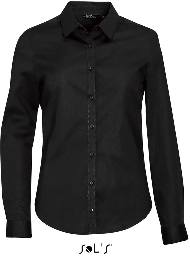 Sol's Blake Women - Long Sleeve Stretch Shirt - Sol's Blake Women - Long Sleeve Stretch Shirt - Black