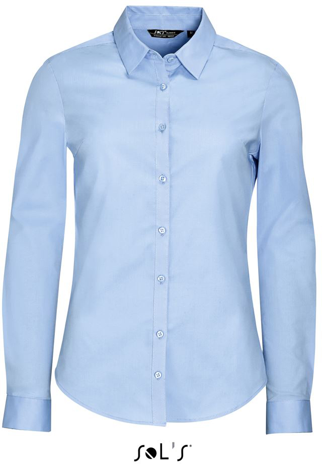 Sol's Blake Women - Long Sleeve Stretch Shirt - Sol's Blake Women - Long Sleeve Stretch Shirt - Light Blue