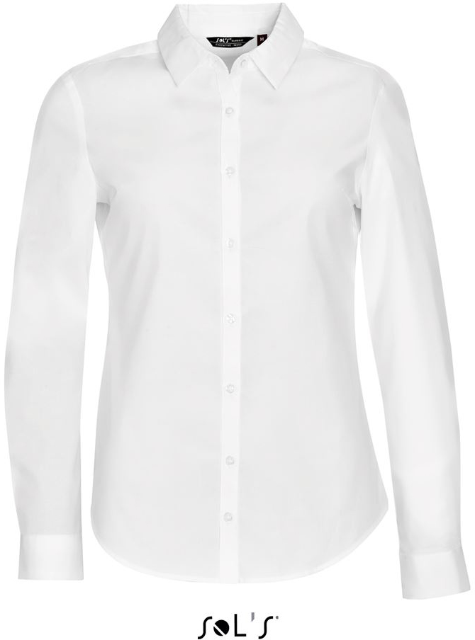 Sol's Blake Women - Long Sleeve Stretch Shirt - Sol's Blake Women - Long Sleeve Stretch Shirt - White