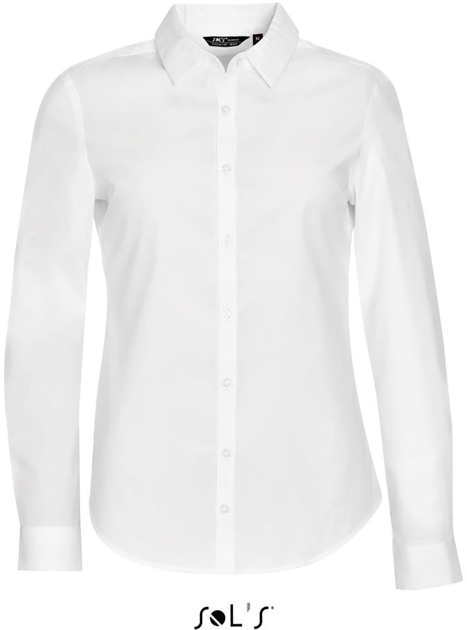 Sol's Blake Women - Long Sleeve Stretch Shirt - biela