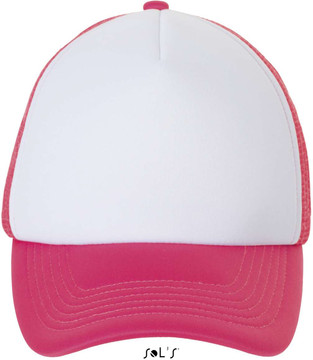 Sol's Bubble - Five Panel Mesh Cap - ružová