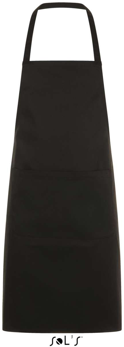 Sol's Gramercy - Long Apron With Pocket - black