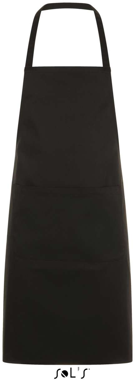 Sol's Gramercy - Long Apron With Pocket - černá