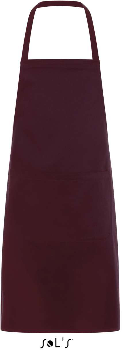 Sol's Gramercy - Long Apron With Pocket - Sol's Gramercy - Long Apron With Pocket - Maroon