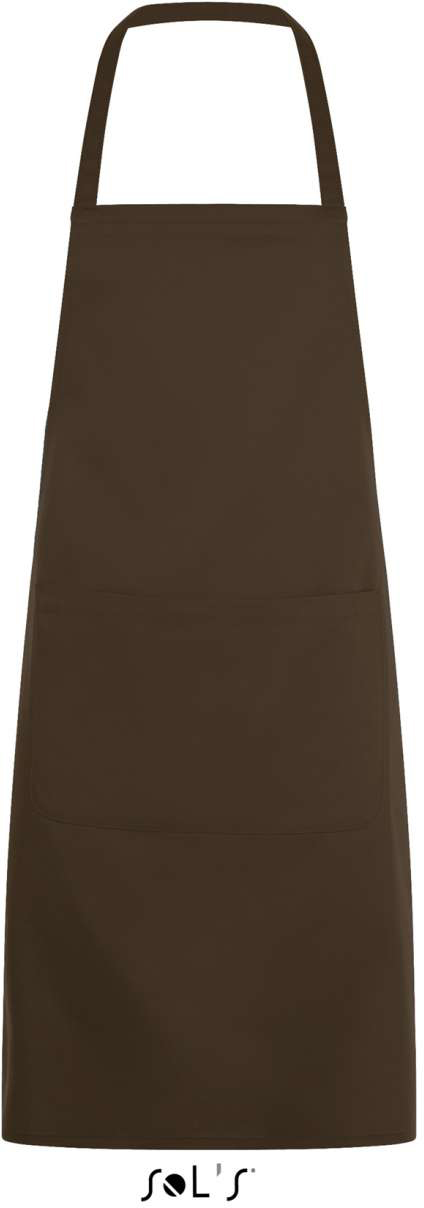 Sol's Gramercy - Long Apron With Pocket - hnedá