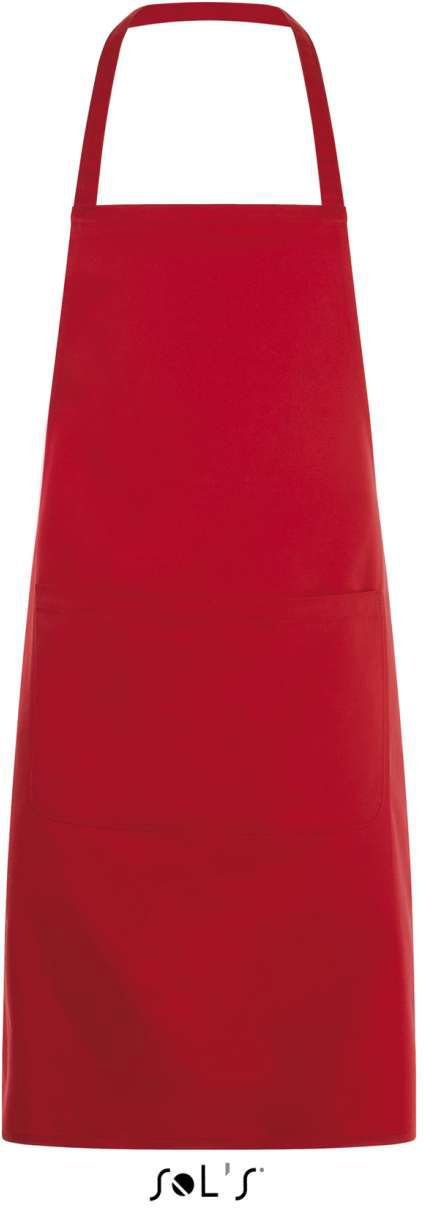 Sol's Gramercy - Long Apron With Pocket - červená