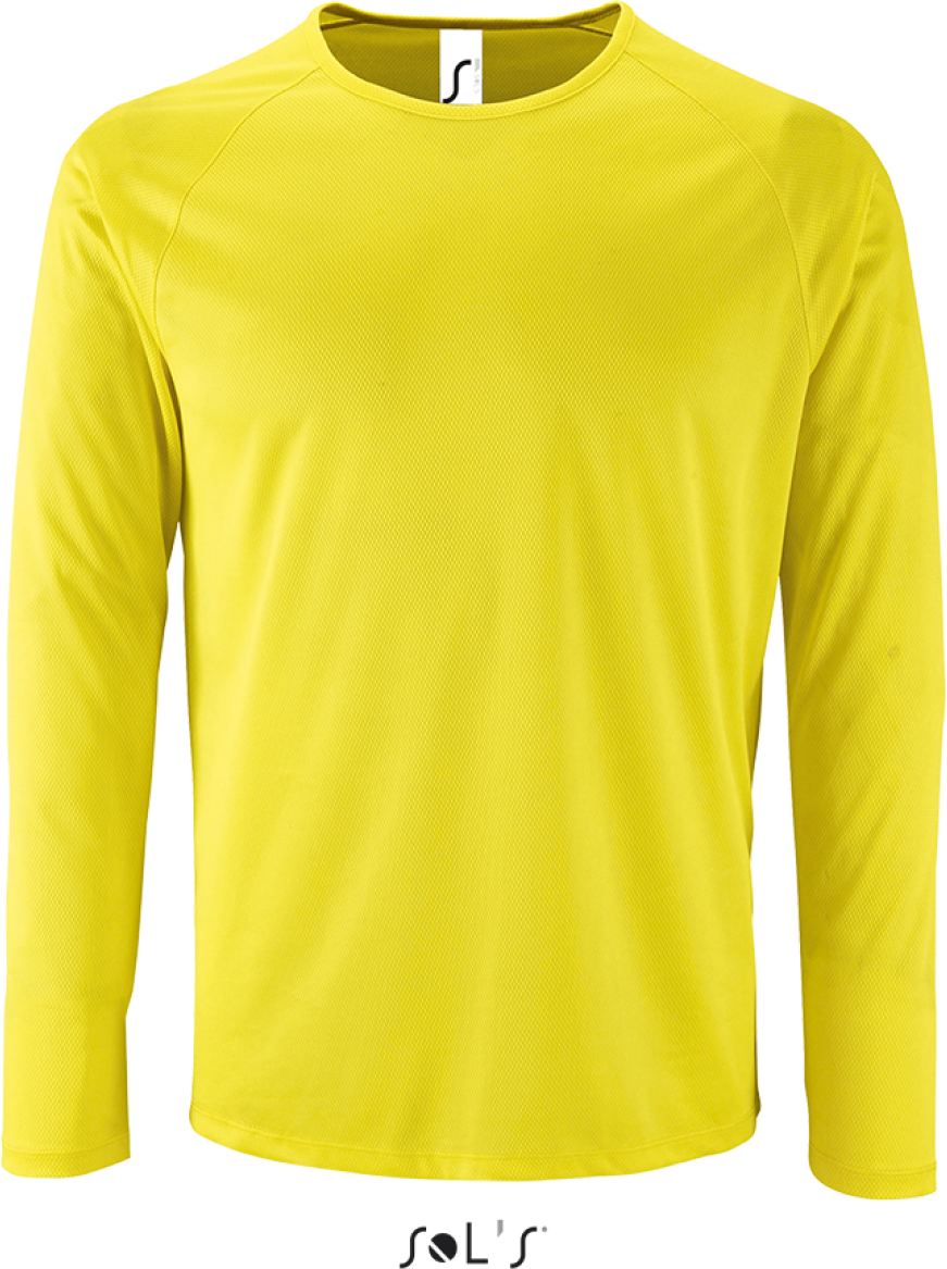 Sol's Sporty Lsl Men - Long-sleeve Sports T-shirt - Sol's Sporty Lsl Men - Long-sleeve Sports T-shirt - Safety Green