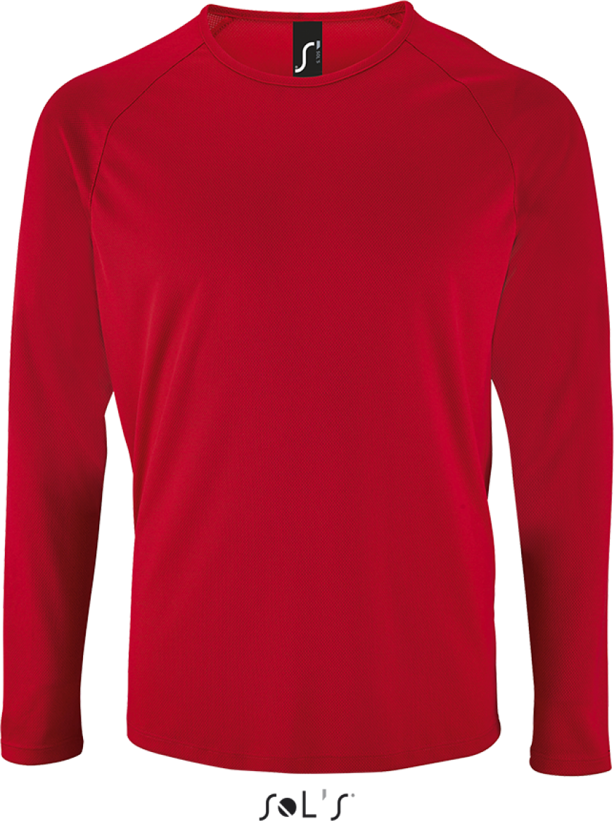Sol's Sporty Lsl Men - Long-sleeve Sports T-shirt - červená