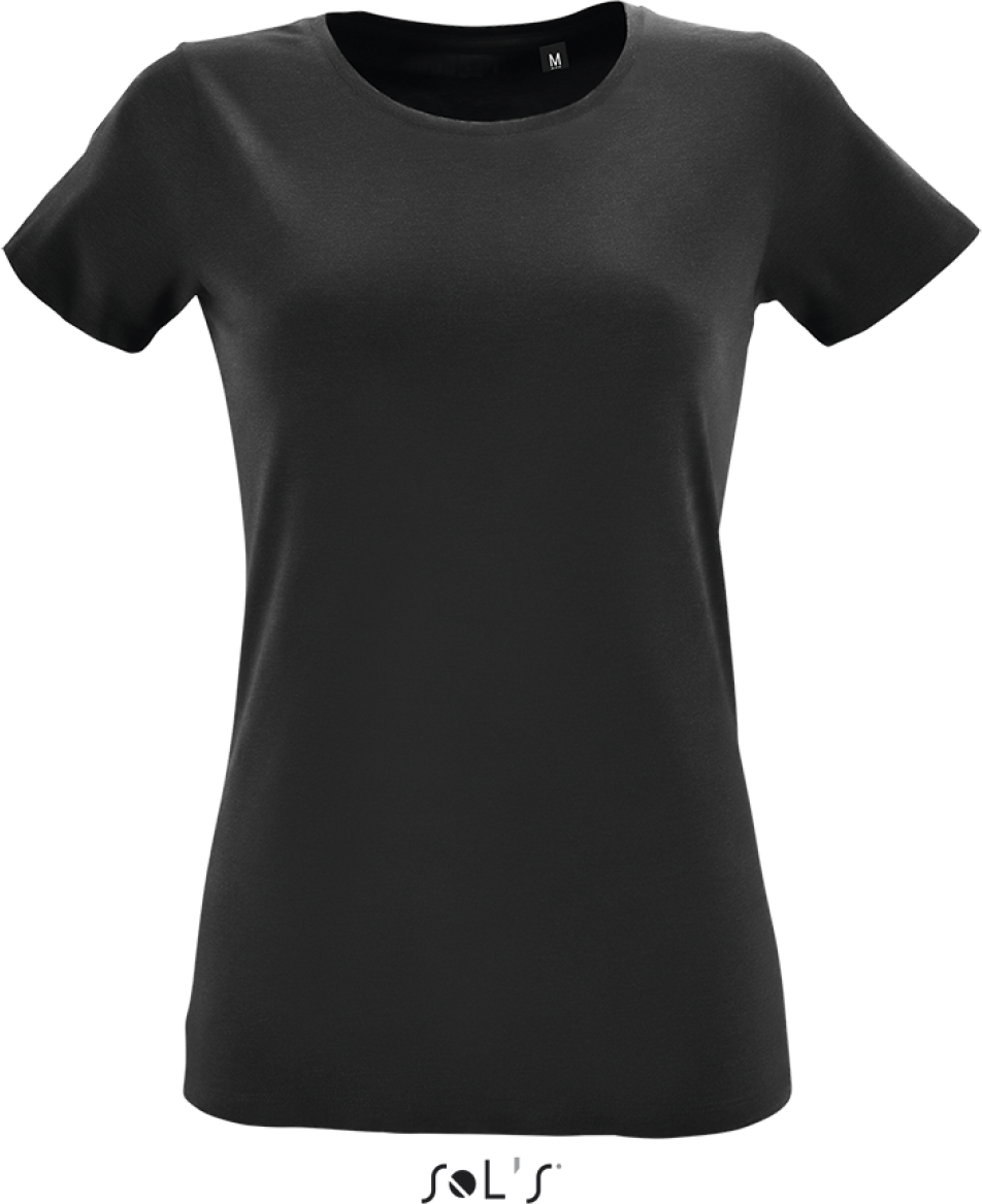 Sol's Regent Fit Women Round Collar Fitted T-shirt - black
