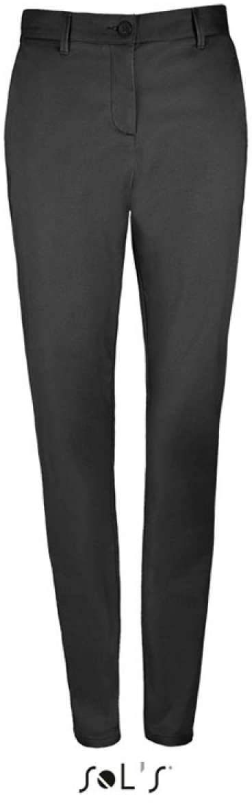 Sol's Jared Women - Satin Stretch Trousers - čierna