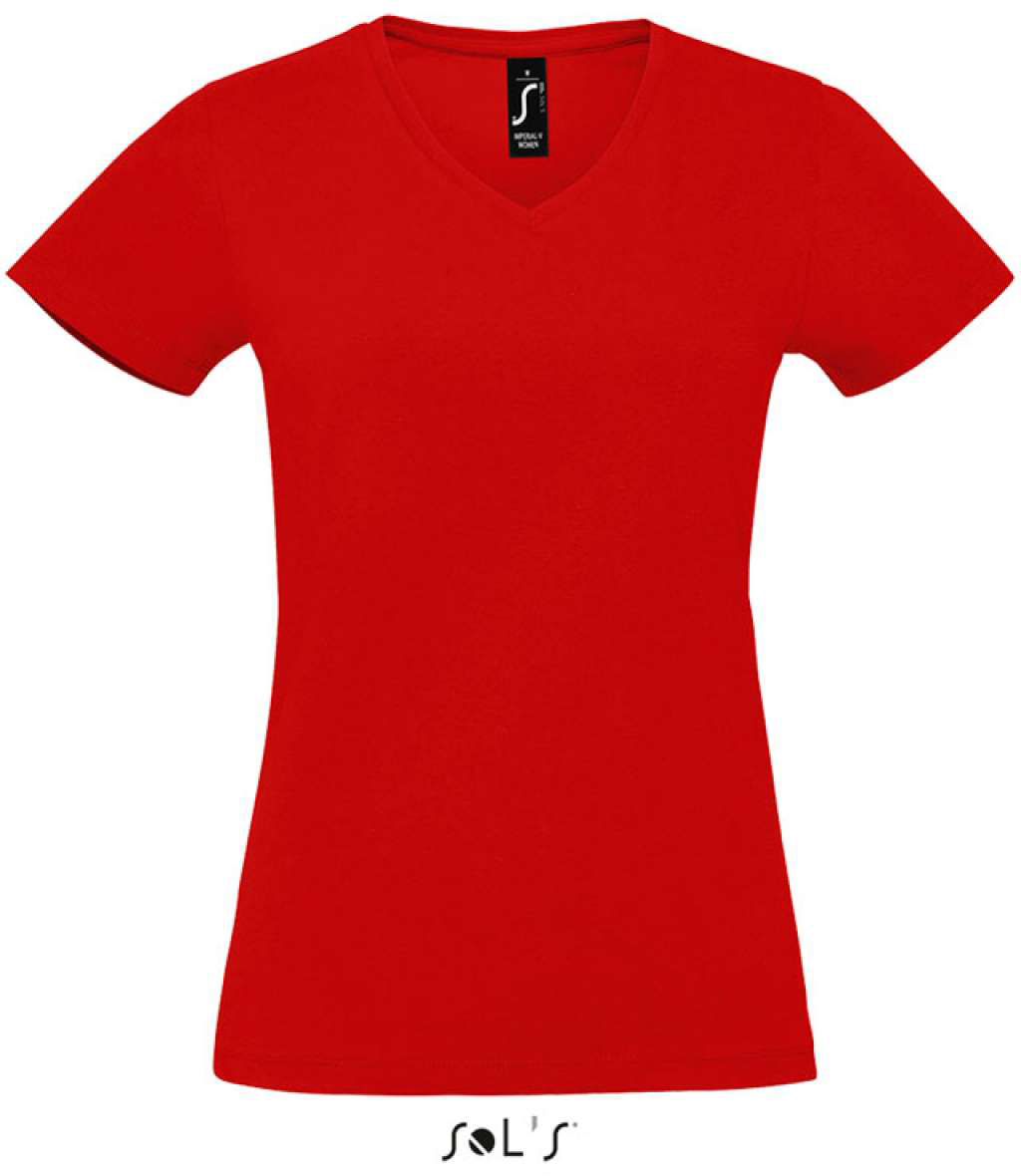 Sol's imperial V Women - V-neck T-shirt - červená