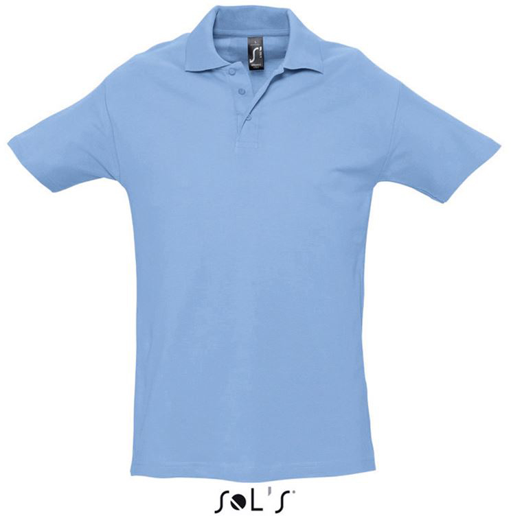 Sol's Spring Ii - Men’s Pique Polo Shirt - Sol's Spring Ii - Men’s Pique Polo Shirt - Light Blue