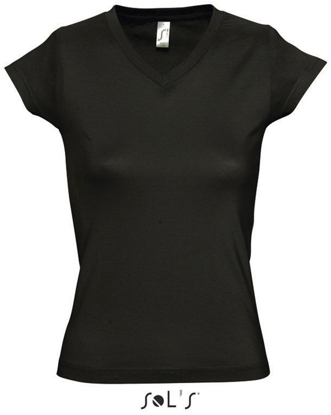 Sol's Moon - Women’s V-neck T-shirt - black