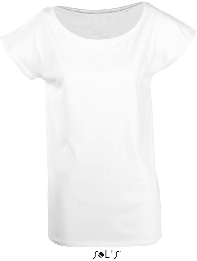 Sol's Marylin - Women’s Short Sleeve Long Kimono T-shirt - white
