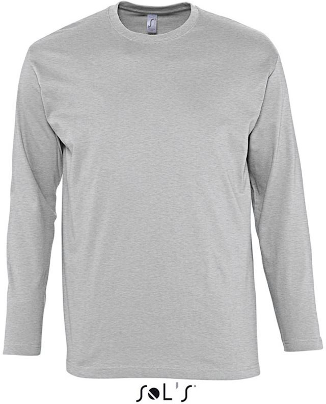 Sol's Monarch - Men's Round Collar Long Sleeve T-shirt - grey