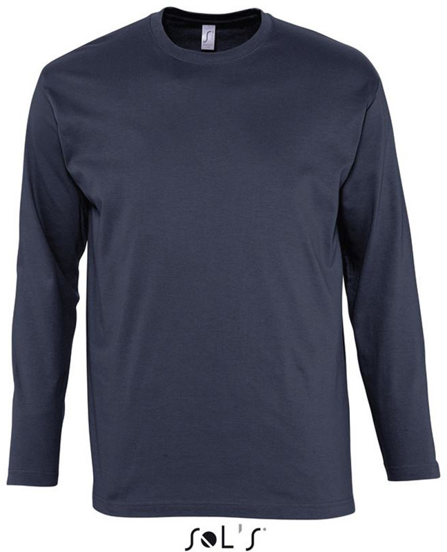 Sol's Monarch - Men's Round Collar Long Sleeve T-shirt - modrá