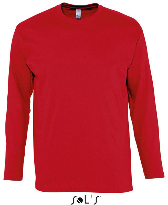 Sol's Monarch - Men's Round Collar Long Sleeve T-shirt - red