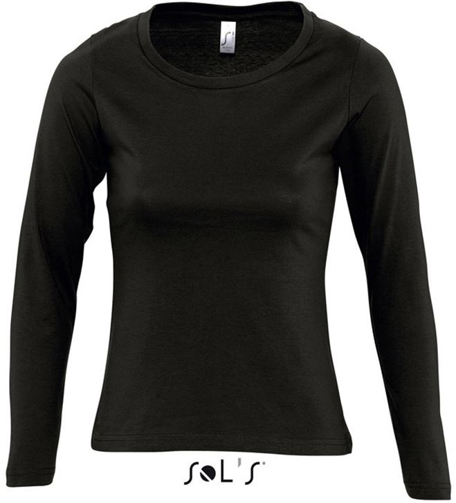 Sol's Majestic - Women's Round Collar Long Sleeve T-shirt - black