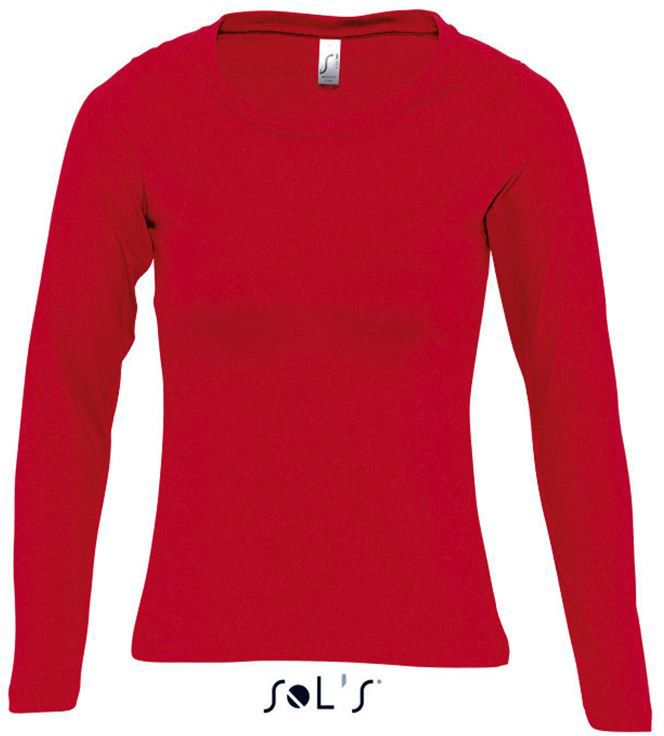 Sol's Majestic - Women's Round Collar Long Sleeve T-shirt - red
