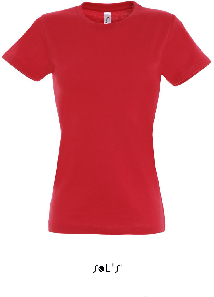 Sol's imperial Women - Round Collar T-shirt - červená