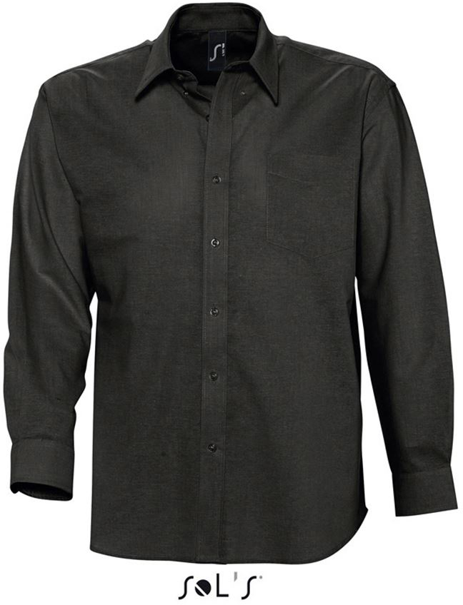 Sol's Boston - Long Sleeve Oxford Men's Shirt - schwarz