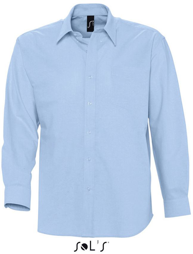 Sol's Boston - Long Sleeve Oxford Men's Shirt - blau