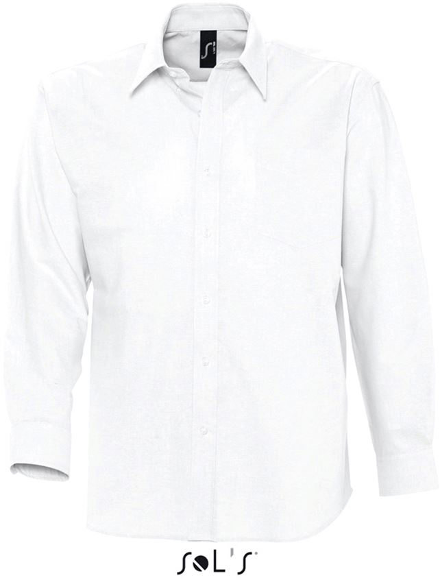 Sol's Boston - Long Sleeve Oxford Men's Shirt - Weiß 