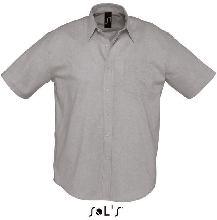 Sol's Brisbane - Short Sleeve Oxford Men's Shirt - Grau