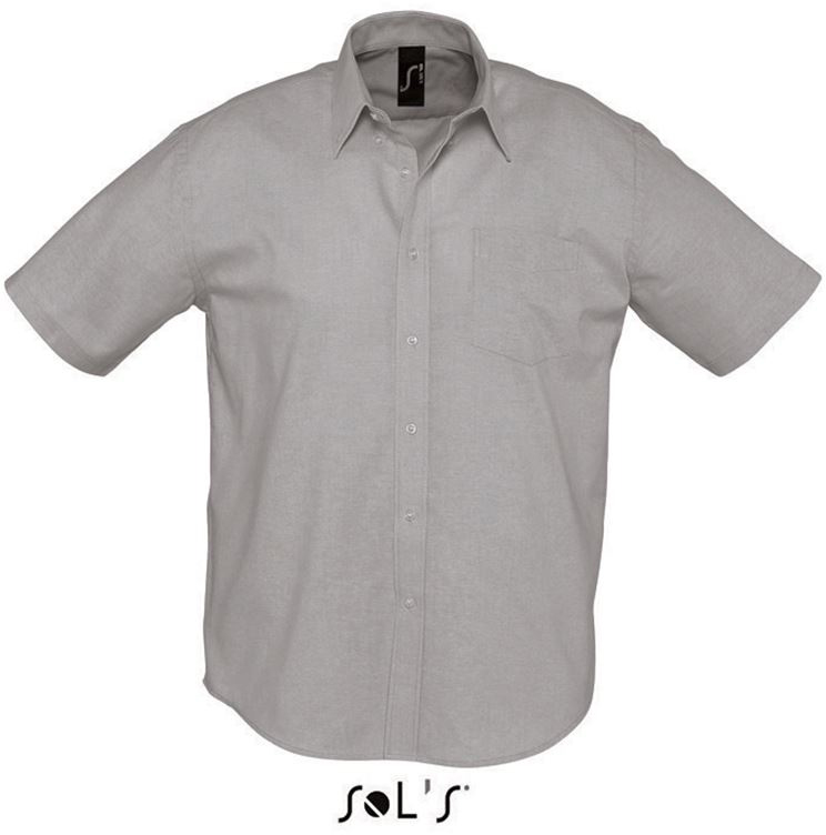 Sol's Brisbane - Short Sleeve Oxford Men's Shirt - grey