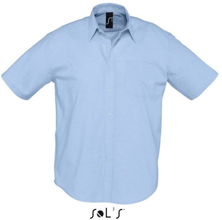 Sol's Brisbane - Short Sleeve Oxford Men's Shirt - blau