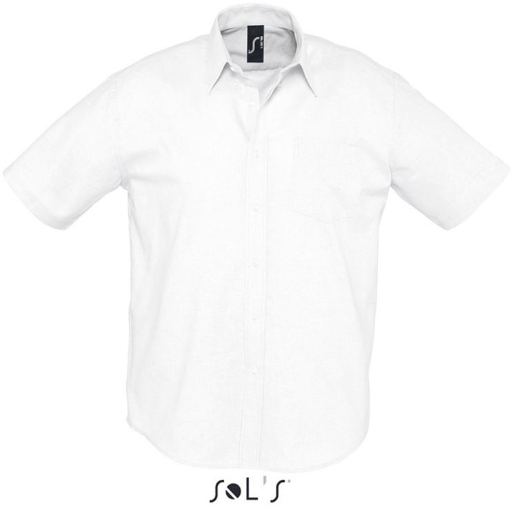 Sol's Brisbane - Short Sleeve Oxford Men's Shirt - bílá