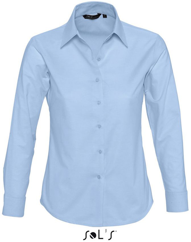 Sol's Embassy - Long Sleeve Oxford Women's Shirt - modrá