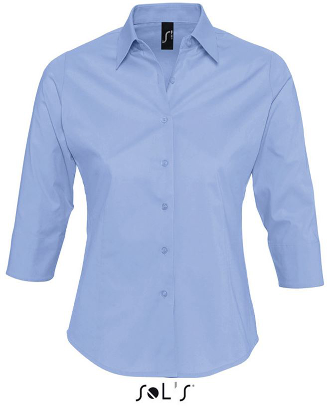 Sol's Effect - 3/4 Sleeve Stretch Women's Shirt - modrá