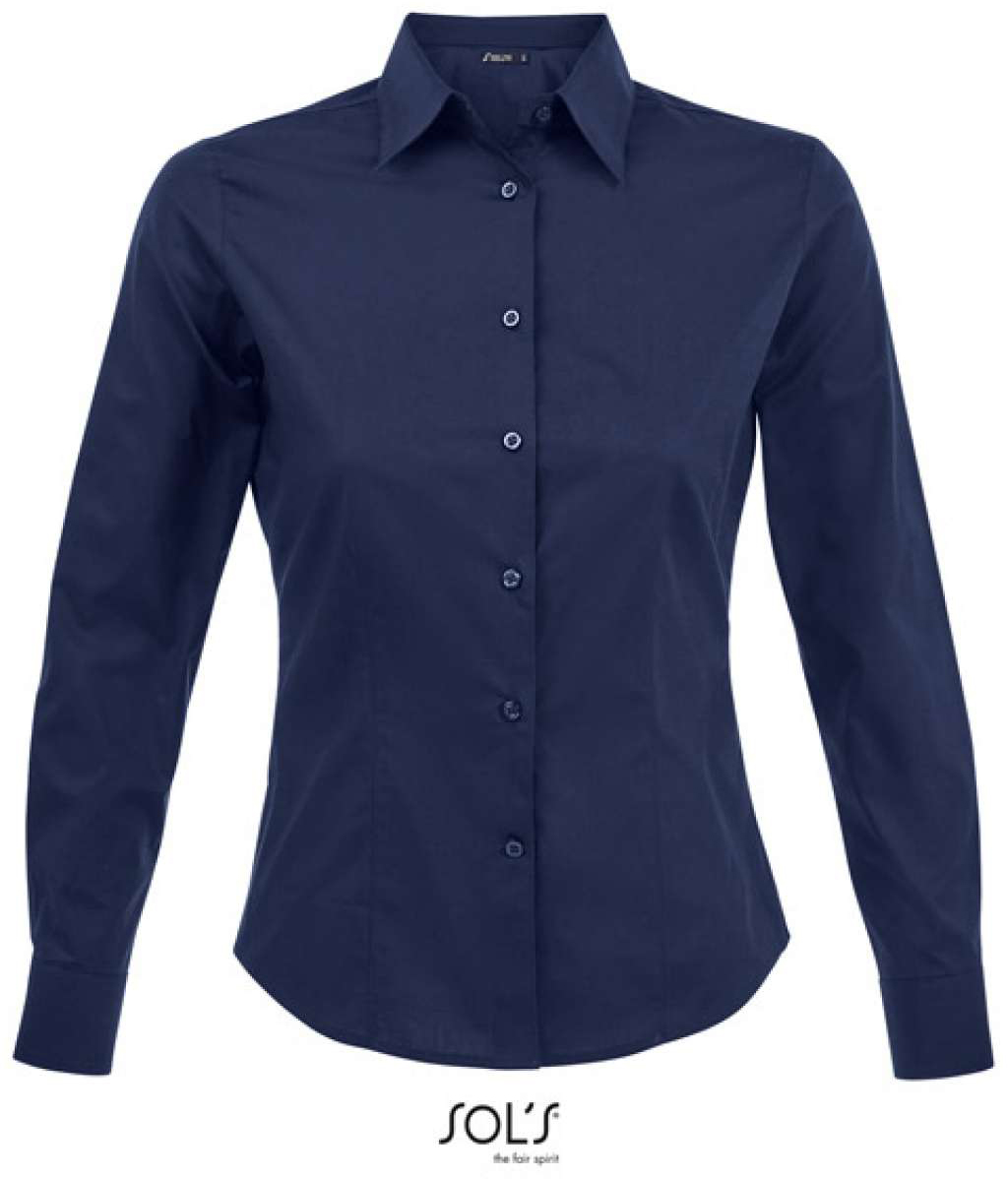 Sol's Eden - Long Sleeve Stretch Women's Shirt - modrá