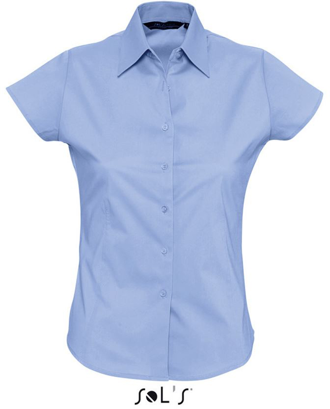 Sol's Excess - Short Sleeve Stretch Women's Shirt - modrá
