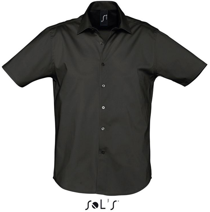 Sol's Broadway - Short Sleeve Stretch Men's Shirt - schwarz