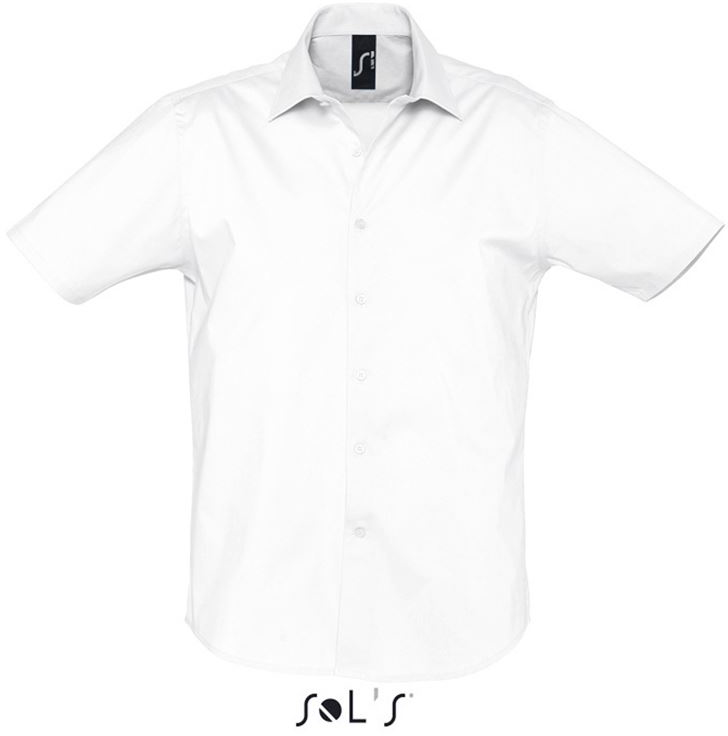 Sol's Broadway - Short Sleeve Stretch Men's Shirt - white