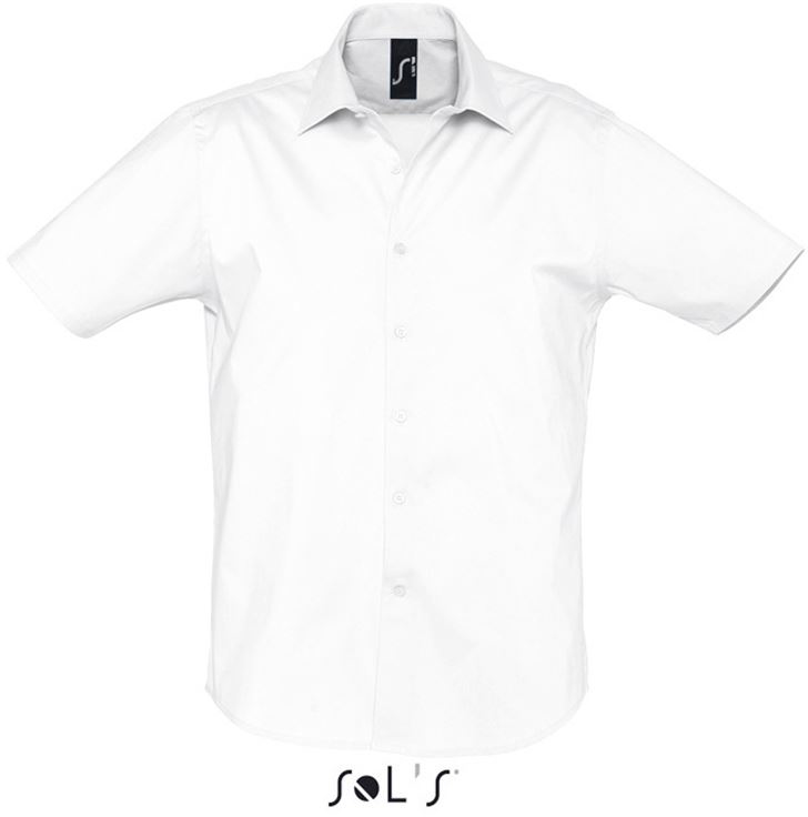 Sol's Broadway - Short Sleeve Stretch Men's Shirt - bílá