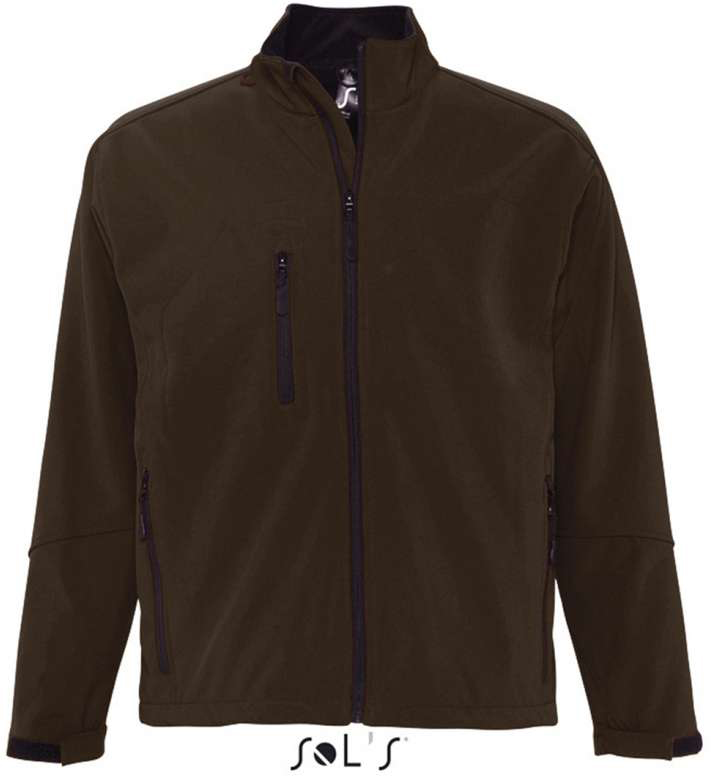 Sol's Relax - Men's Softshell Zipped Jacket - hnedá