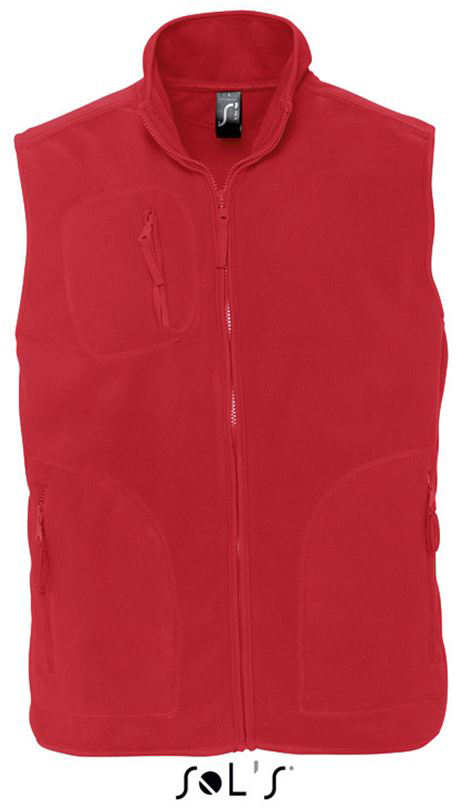 Sol's Norway - Unisex Sleeveless Fleece Cardigan - červená