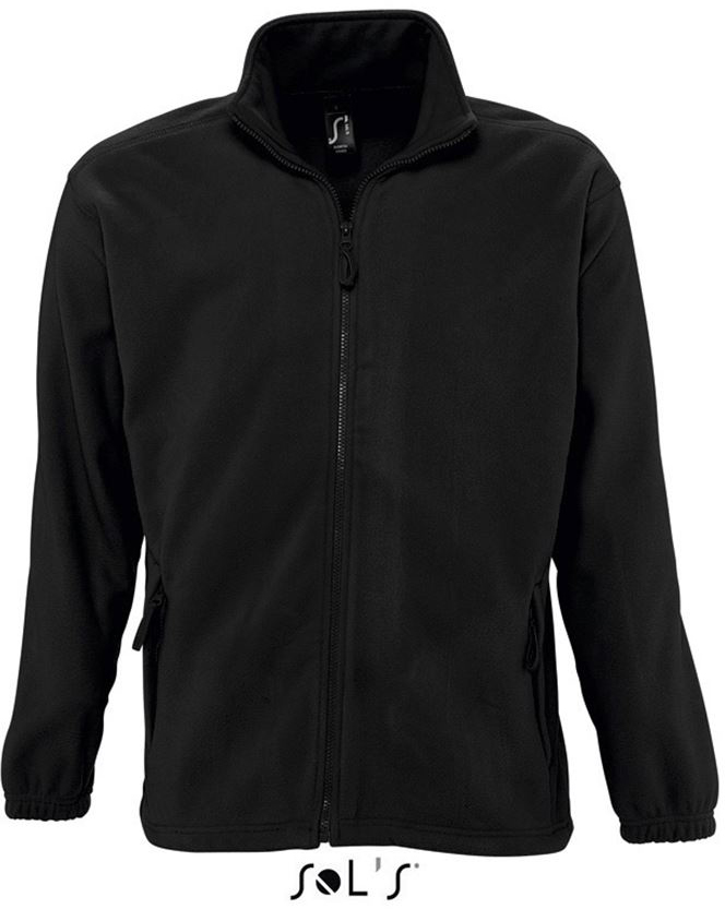 Sol's North Men - Zipped Fleece Jacket - černá