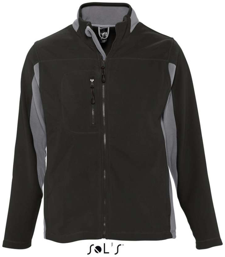 Sol's Nordic - Men’s Two-colour Zipped Fleece Jacket - Sol's Nordic - Men’s Two-colour Zipped Fleece Jacket - Black