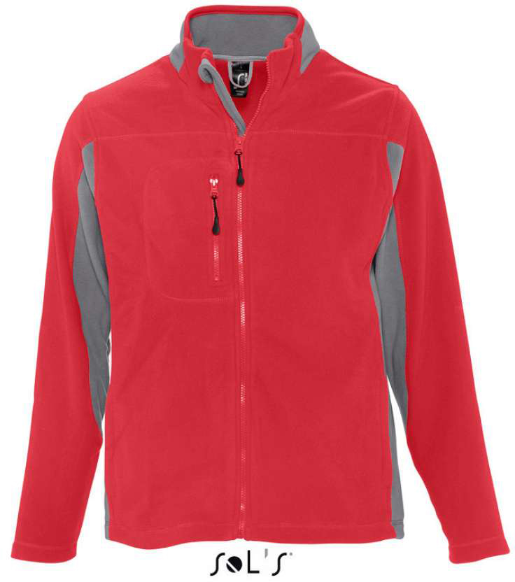 Sol's Nordic - Men’s Two-colour Zipped Fleece Jacket - Sol's Nordic - Men’s Two-colour Zipped Fleece Jacket - Red